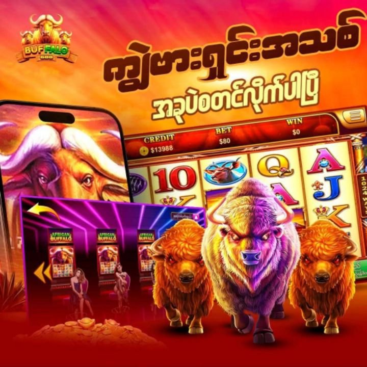 African ကျွဲဂိမ်း Scatter ရွှေဒင်္ဂါး Symbol Free Spin Trigger